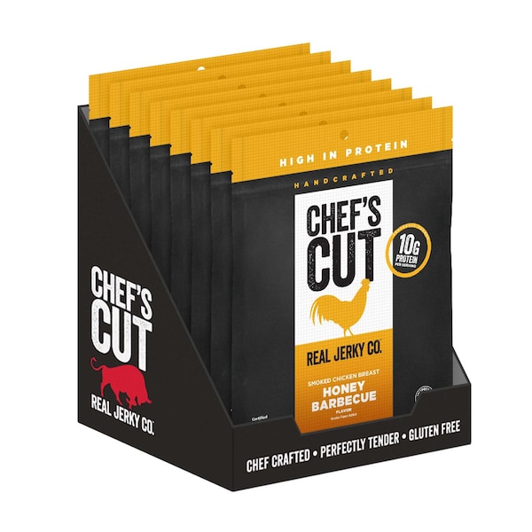 Chefs Cut Real Jerky Co Smoked Chicken Breast Honey Barbeque 2.5 oz., PK8 - 5034