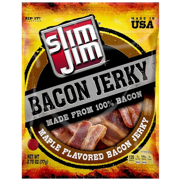 Slim Jim Slim Jim Maple Bacon Jerky 2.75 oz. Bags, PK8 - 2620017235
