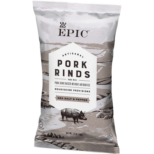 Epic Sea Salt Pepper Pork Rinds, PK12 - 10732153024936