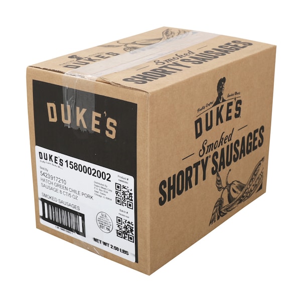 Dukes Duke's Shorty Hatch Green Chilies Smoked Sausage 5 oz., PK8 - 1580002002