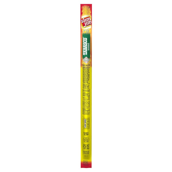 Slim Jim Slim Jim Giant Tabasco Snack Sticks .97 oz. Sticks, PK144 - 2620011730