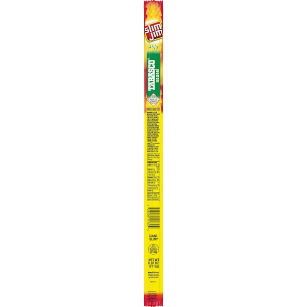 Slim Jim Slim Jim Giant Tabasco Snack Sticks .97 oz. Sticks, PK144 - 2620011730