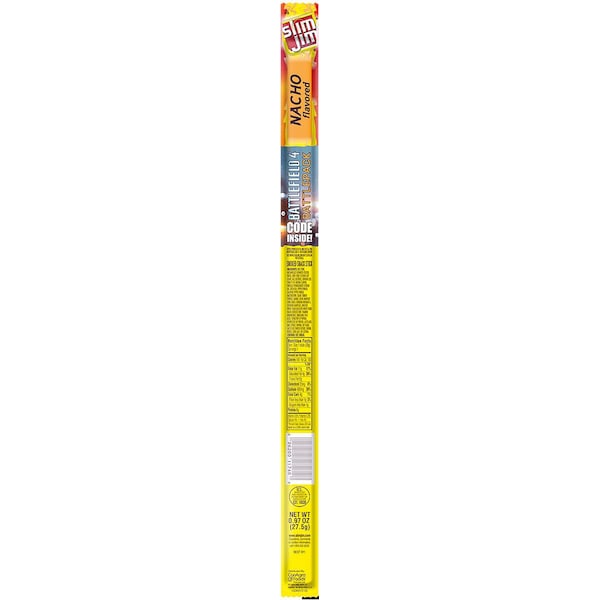 Slim Jim Giant Nacho Flavored Smoked Meat Snack Sticks .97 oz. Sticks, PK144 - 2620011740
