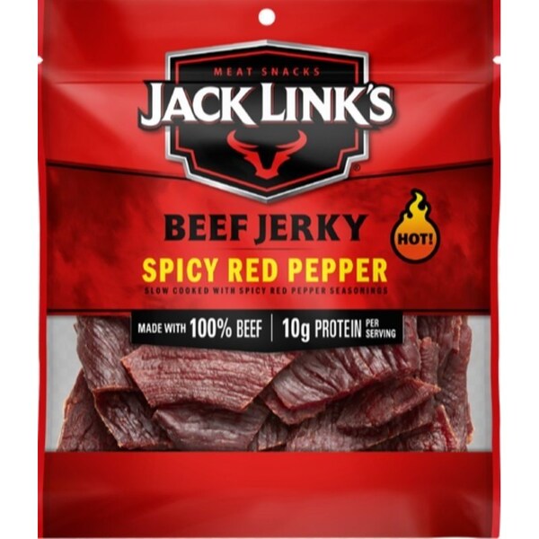 Midwest Distribution Jack Link's 10000039730 Beef Jerky, Spicy Red Pepper, 2.85 oz Bag - 139733