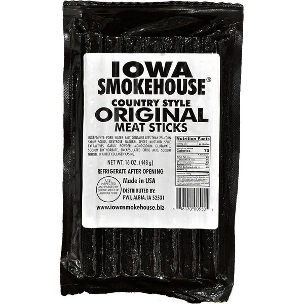 Iowa Smokehouse Meat Stick, Original, 16 oz, 10/CS - IS-16CSN