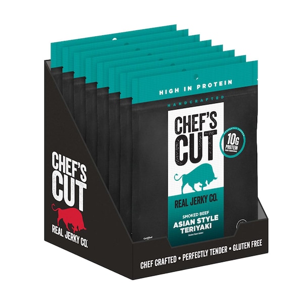 Chefs Cut Real Jerky Co Smoked Beef Teriyaki Asian 2.5 oz., PK8 - 5891