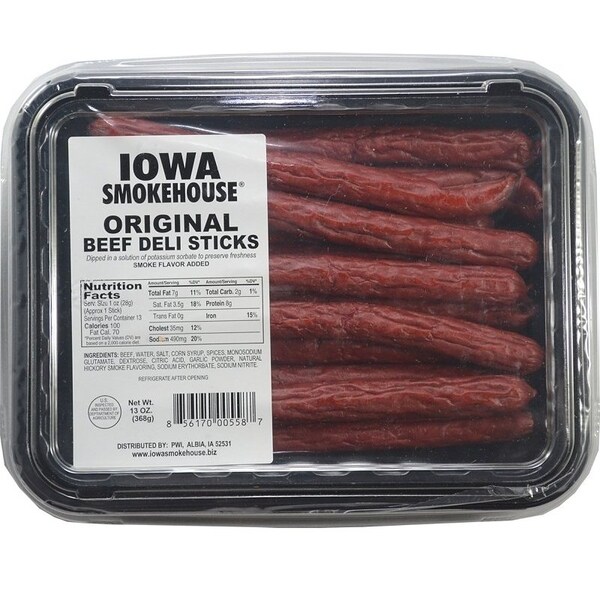 Iowa Smokehouse Beef Deli Stick, Original, 13 oz, Pack - IS-BDO