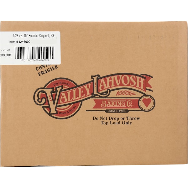 Valley Lahvosh Lahvosh Crackerbread 10 Rounds Original 28 oz., PK4 - 4246900
