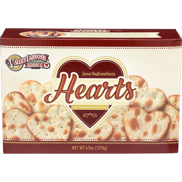 Valley Lahvosh Lahvosh Crackerbread Hearts Original 4.5 oz., PK12 - 4701300