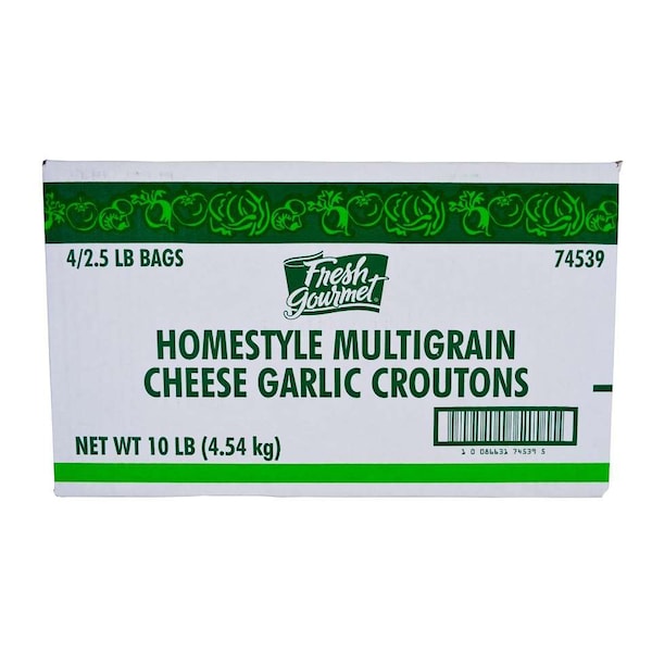 Fresh Gourmet Homestyle Cheese & Garlic Multi-Grain Croutons 2.5lbs, PK4 - 74539
