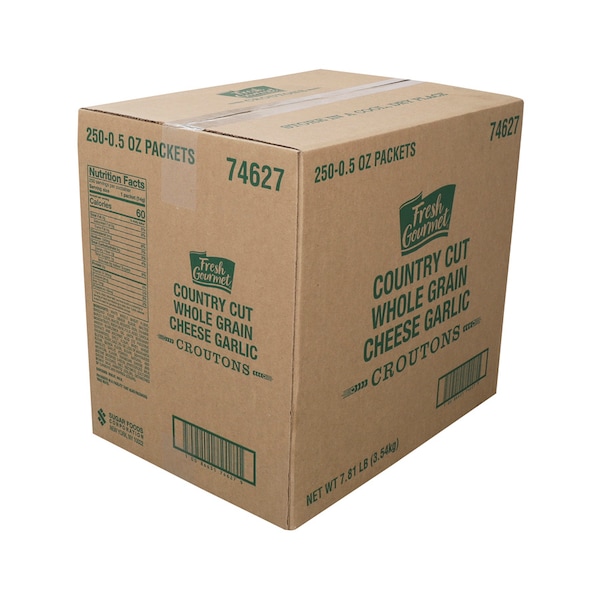 Fresh Gourmet Whole Grain Country Cut Cheese Garlic Crouton .5 oz., PK250 - 74627