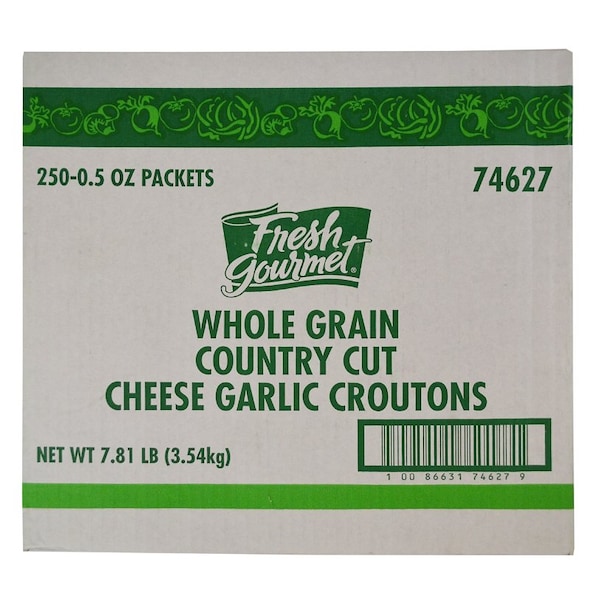 Fresh Gourmet Whole Grain Country Cut Cheese Garlic Crouton .5 oz., PK250 - 74627