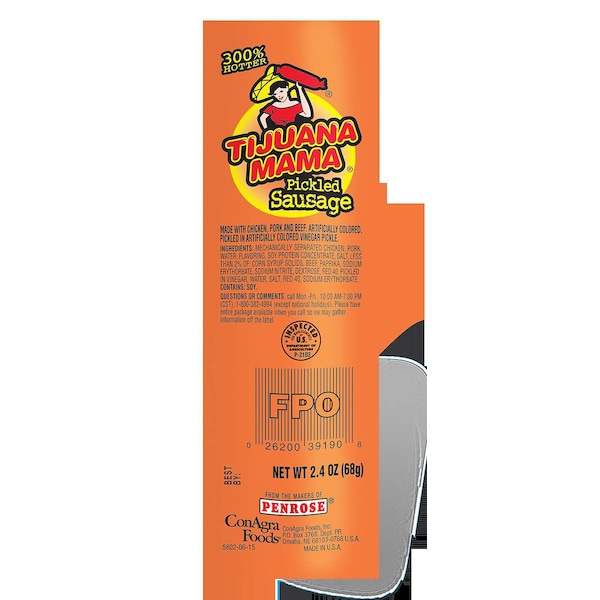 Penrose Tijuana Mama Pickled Sausage Pouch 2.4 oz. 2.4 oz., PK72 - 2620039190