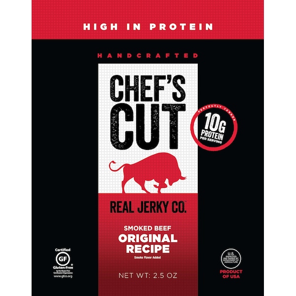 Chefs Cut Real Jerky Co Smoked Beef Original Recipe 2.5 oz., PK8 - 5000
