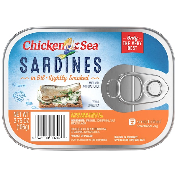 Chicken Of The Sea Chicken Of The Sea Smoked Sardines In Oil 3.75 oz., PK18 - 00048000187062
