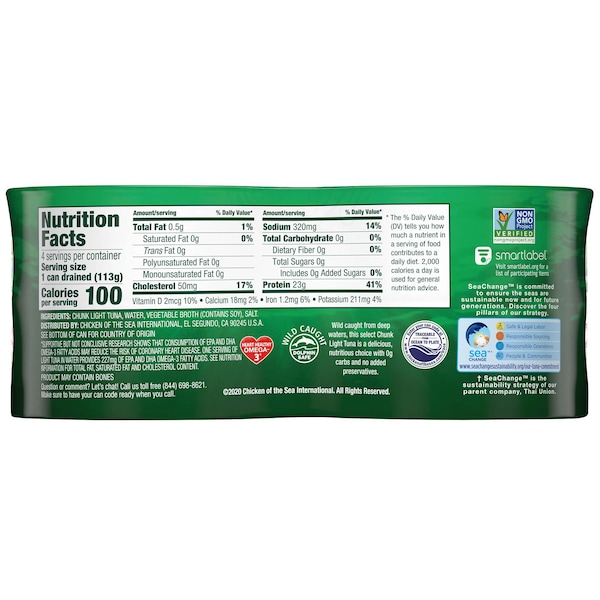 Chicken Of The Sea Chicken Of The Sea Chunk Light Tuna In Water 20 oz., PK6 - 10048000700657