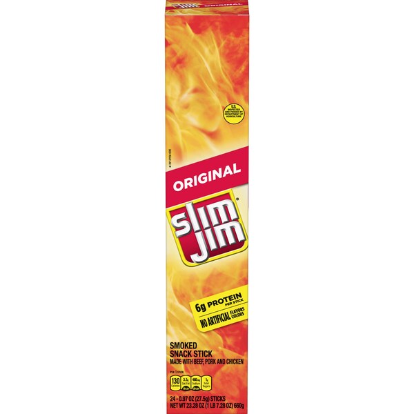 Slim Jim Slim Jim Giant Snack Sticks .97 oz. Sticks, PK144 - 2620011700