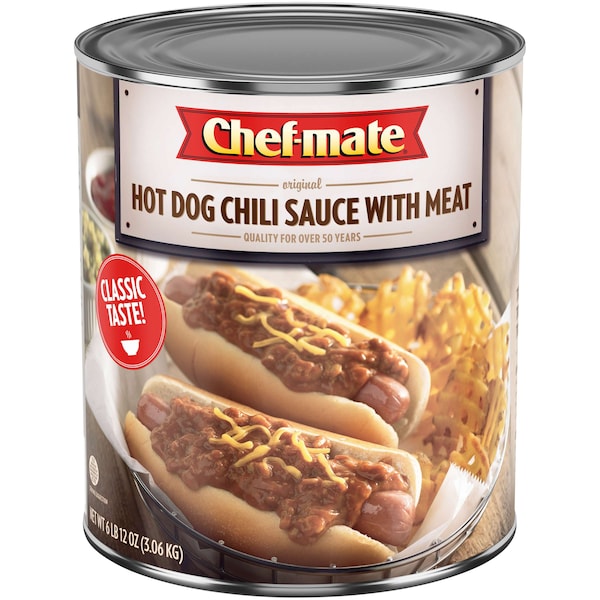 Chef-Mate Chef-Mate Hot Dog Chili Sauce With Meat 108 oz. Can, PK6 - 10050000051585