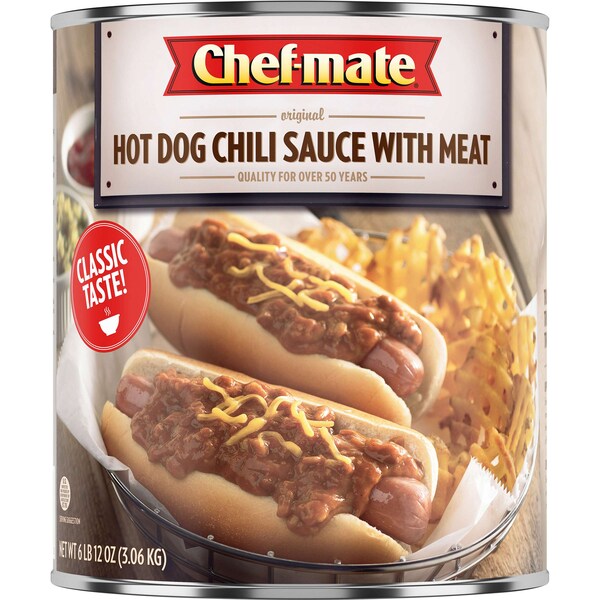 Chef-Mate Chef-Mate Hot Dog Chili Sauce With Meat 108 oz. Can, PK6 - 10050000051585