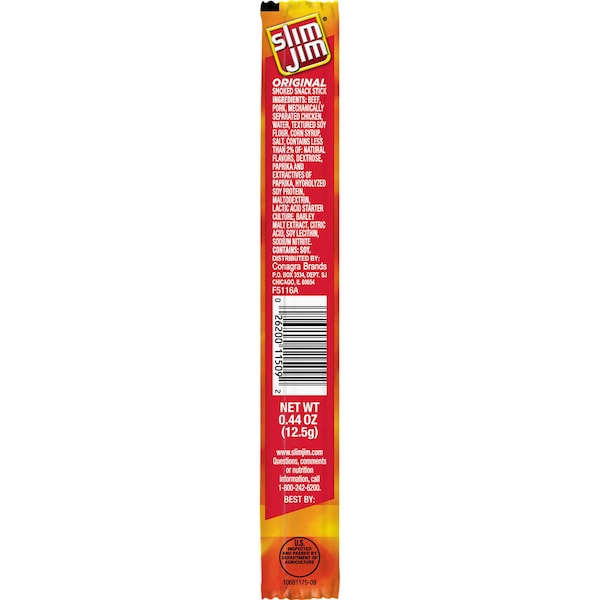 Slim Jim Slim Jim Original Snack Sticks .44 oz. Sticks, PK400 - 2620061509