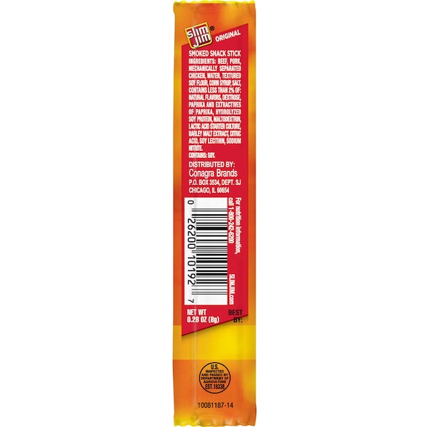 Slim Jim Original Flavor Snack Sticks Gravity Feed .28 oz. Sticks, PK240 - 2620000621