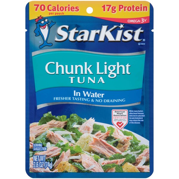 Starkist Lite Tuna Chunk Water Pouch 2.6 oz., PK24 - 495240