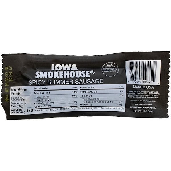 Iowa Smokehouse SAUSAGE SUMMER SPICY 12OZ - IS-SS12S