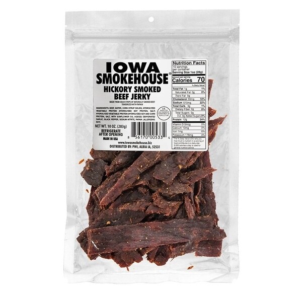 Iowa Smokehouse Beef Jerky, Hickory, 10 oz, Pack - IS-10JH