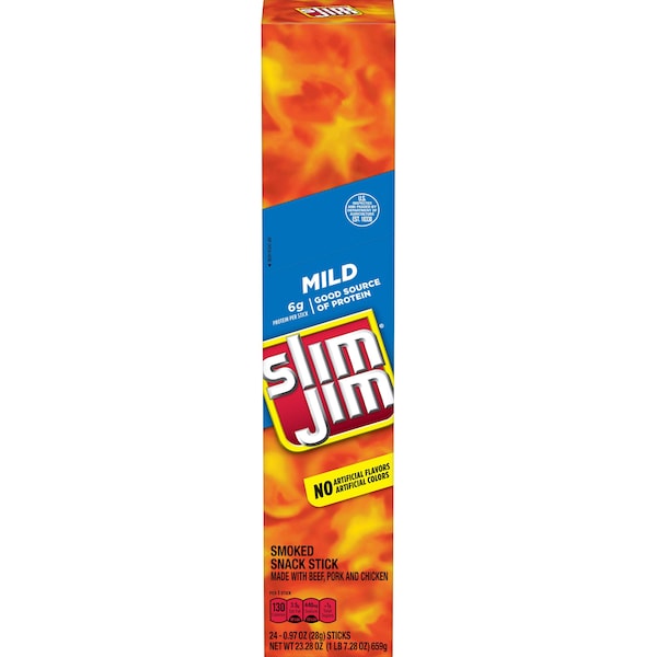 Slim Jim Slim Jim Giant Mild Snack Sticks .97 oz. Sticks, PK144 - 2620011750