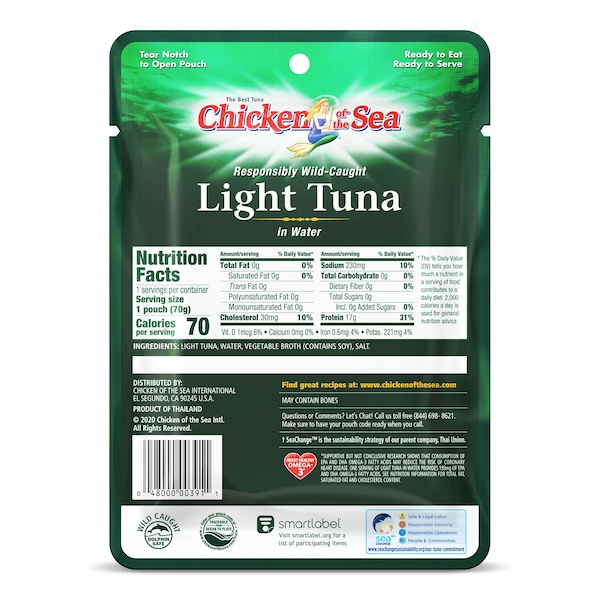 Chicken Of The Sea Chicken Of The Sea Lite Skipjack Small Pouch Tuna 2.5 oz., PK12 - 10048000003918