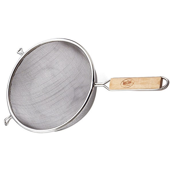 Tablecraft Fine Sngl Mesh Strnr, Tin/Wood, 4.75"D - 90