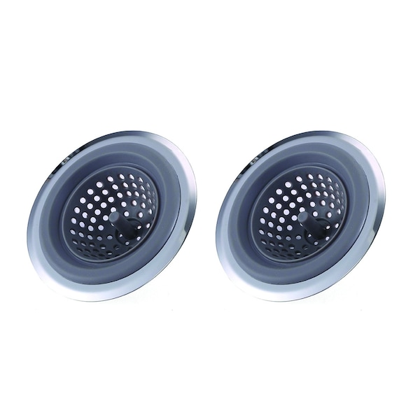 1947Kitchen 2 In 1 Clog-Free Multi-Purpose Silicone Kitchen Sink Strainer And Stopper, 2PK - TI-BERKD-2PK