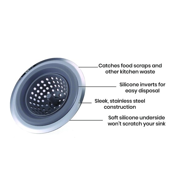 1947Kitchen 2 In 1 Clog-Free Multi-Purpose Silicone Kitchen Sink Strainer And Stopper, 2PK - TI-BERKD-2PK