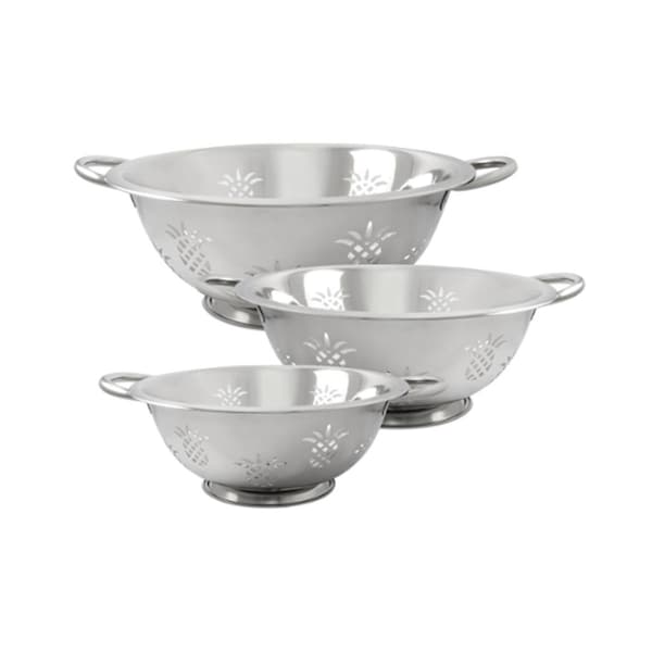 Cook Pro Cookpro  Excelsteel Pineapple Colander Set with Resting Base, Silver - 3 Piece - 730