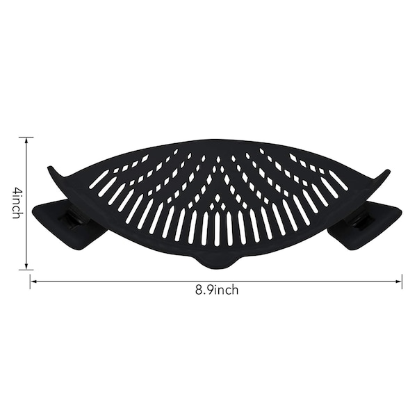 1947Kitchen Heat Resistance Easy Snap Silicone Kitchen Strainer, Black, 2 PK - TI-SNSKS-GRE-2PK