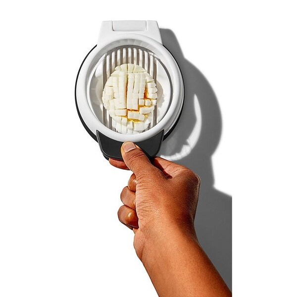 Oxo 1271080V1 Egg Slicer, Stainless Steel Blade, White, Dishwasher Safe - 1271080