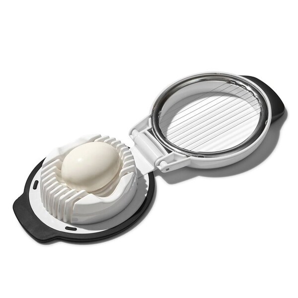 Oxo 1271080V1 Egg Slicer, Stainless Steel Blade, White, Dishwasher Safe - 1271080