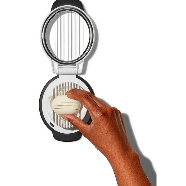 Oxo 1271080V1 Egg Slicer, Stainless Steel Blade, White, Dishwasher Safe - 1271080