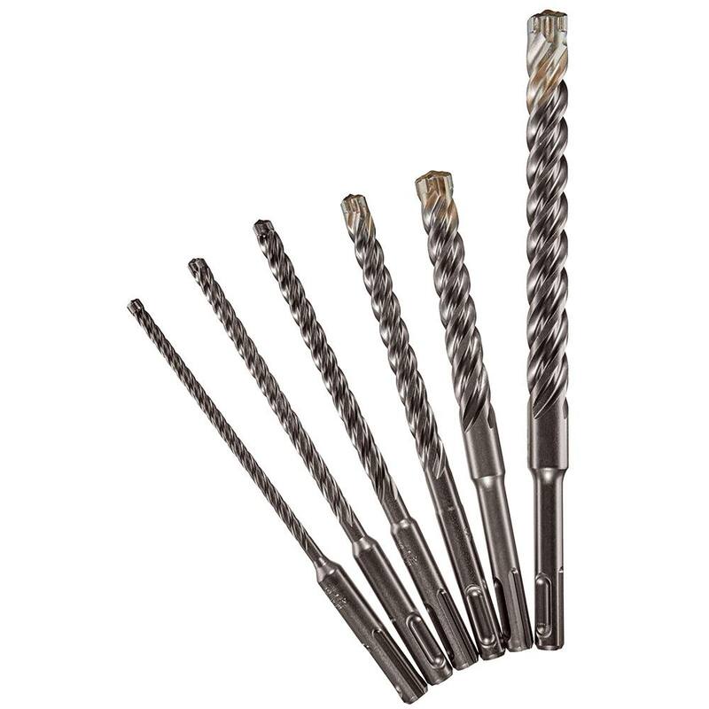 Juego de brocas para taladro de percusión con carburo Milwaukee de 4 cortadores SDS-PLUS (6 piezas) - 48-20-7499