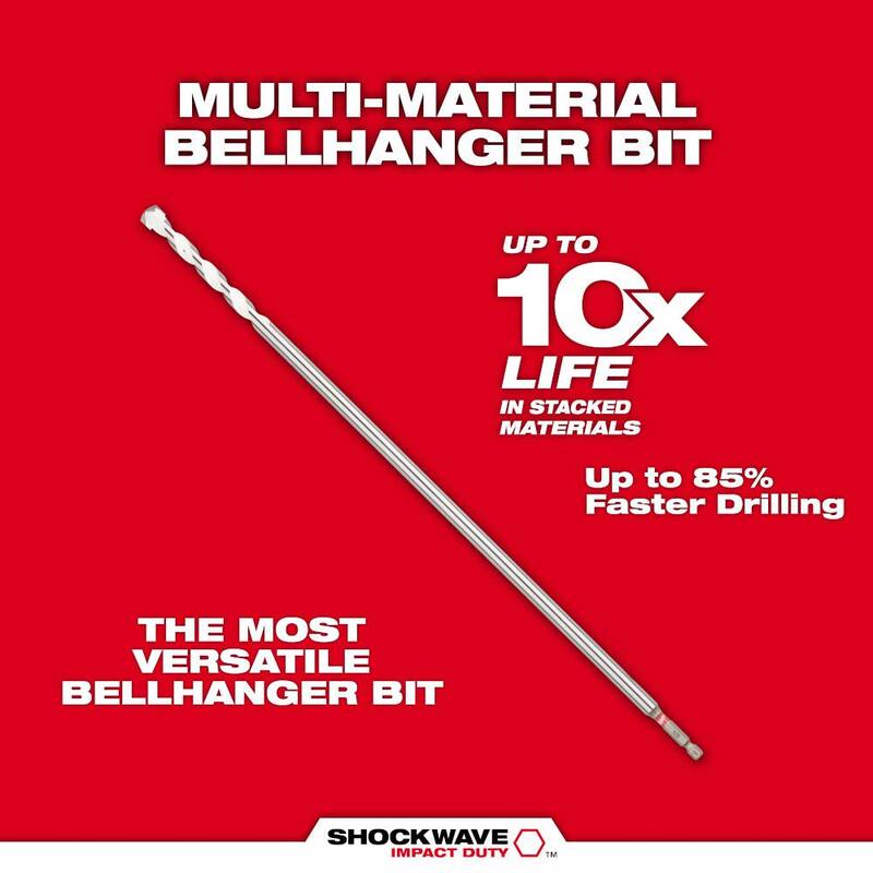 Milwaukee 3/8 pulg. x 18 pulg. Broca multiusos para hanguear carburo Impact Duty SHOCKWAVE - 48-20-8864