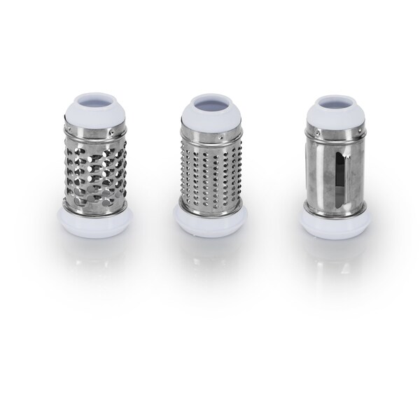 Commercial Chef Mini Hand Held Grater With Interchangeable Blades - 2 In 1 Manual Rotary Cheese Grater Stainless - CH1530