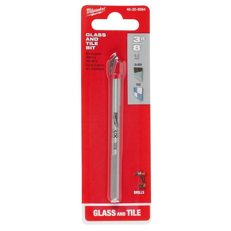 Broca de Vidrio y Azulejo con Punta de Carburo de 3/8 pulgadas de Milwaukee - 48-20-8984