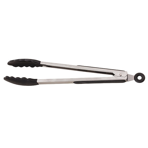 Crestware Tong, Black, 13 in. L, Stainless Steel - BSFT12