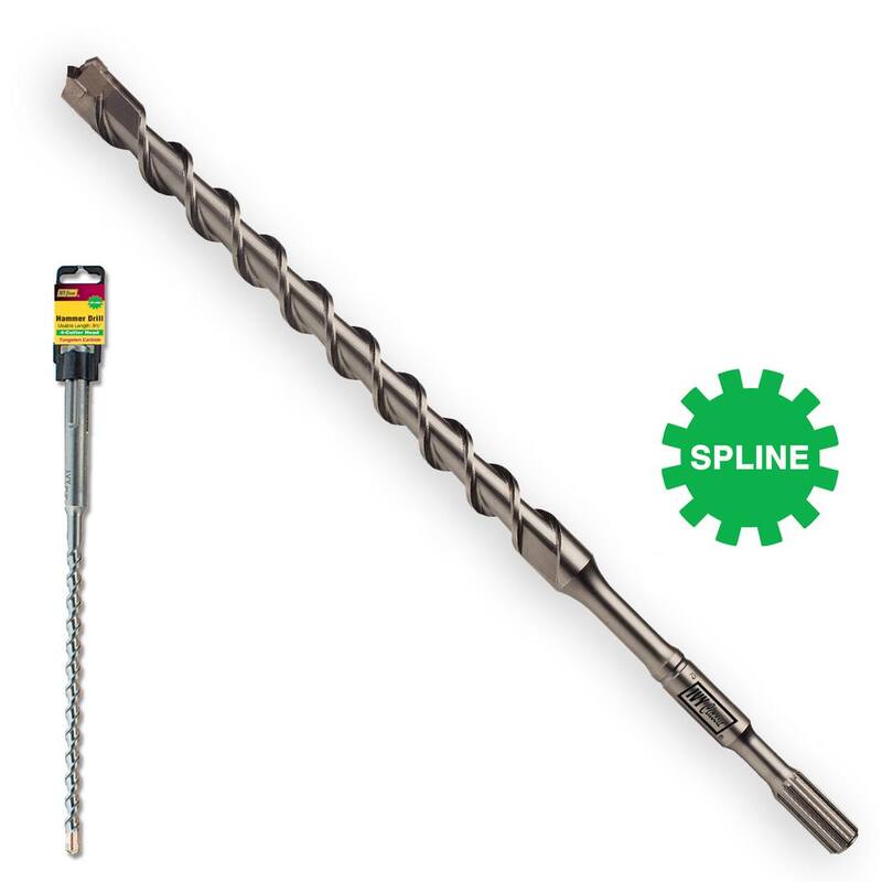 Cabeza de broca martillo de carburo de 4 cortadores con eje estriado de 1-1/4 pulg x 22-1/2 pulg - 48334.