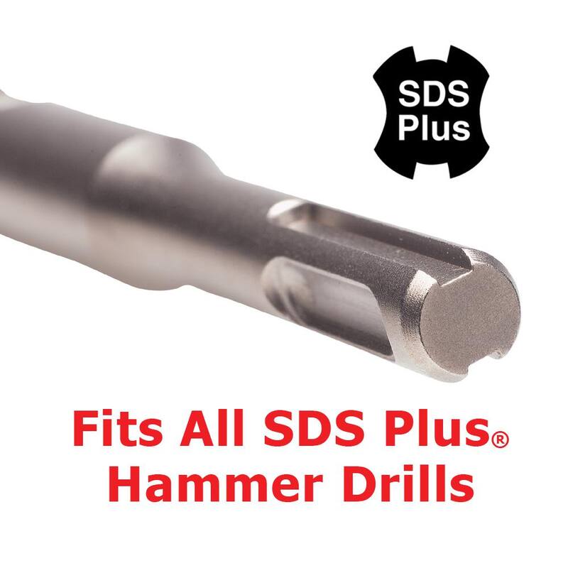 Broca de martillo de carburo de tungsteno con punta SDS Plus de 1/2 pulgadas x 8 pulgadas - 47080.