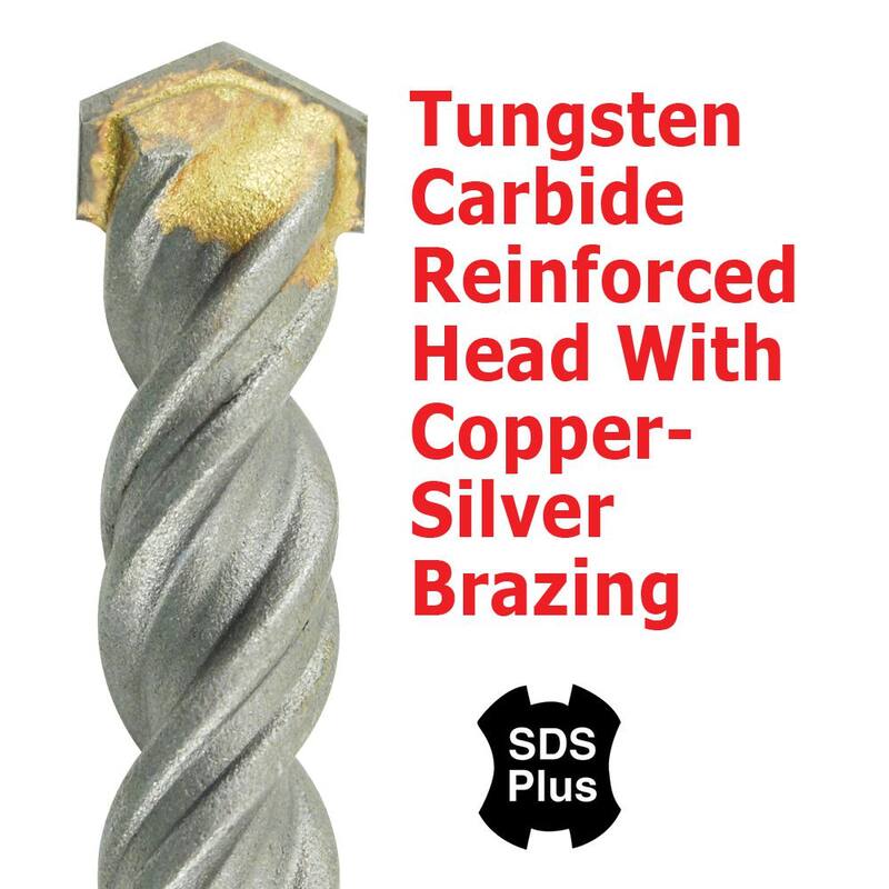Broca de martillo de carburo de tungsteno con punta SDS Plus de 1/2 pulgadas x 8 pulgadas - 47080.