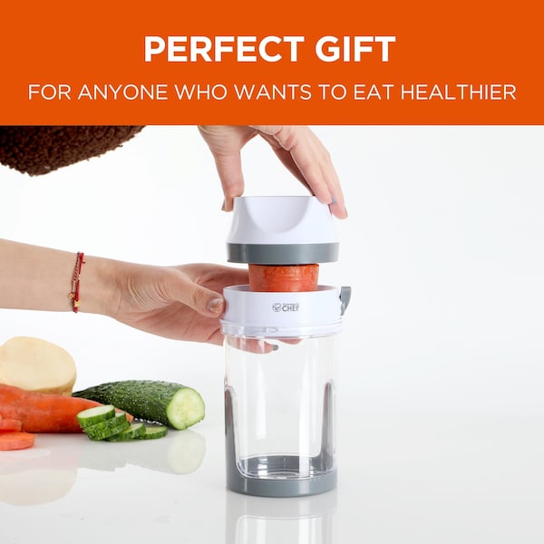 Commercial Chef hand Held Mini Food Spiralizer with Storage Bin and Lid - CH1534