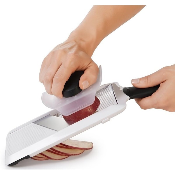 Good Grips 1119100V4 Mandoline Slicer, 3-3/4 in L, Stainless Steel Blade, Dishwasher Safe: Yes - 1119100