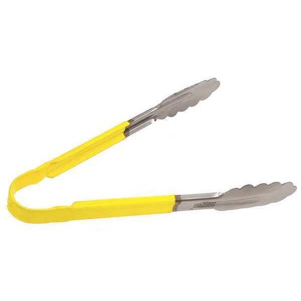 Crestware Tong, Yellow, 10 in. L, Stainless Steel - CG10Y