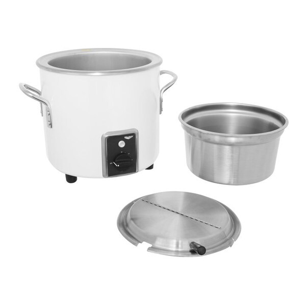 Vollrath Co Vollrath Retro Stock Pot Kettle Rethermalizer, 7 Quart, Pearl White Finish - 7217750